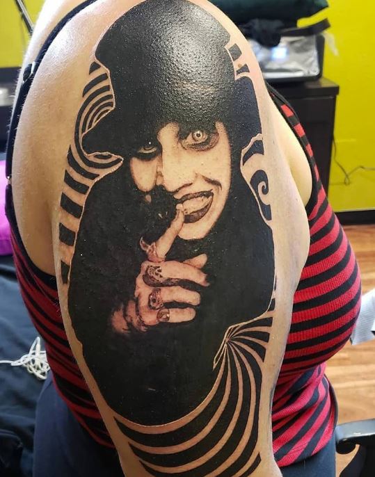 Goth Marilyn Manson tattoo